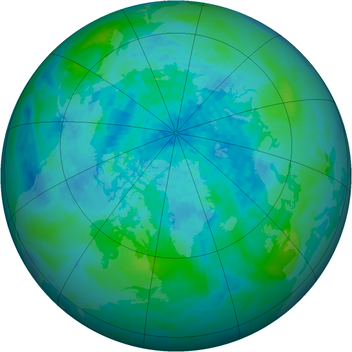 Arctic ozone map for 13 September 1993